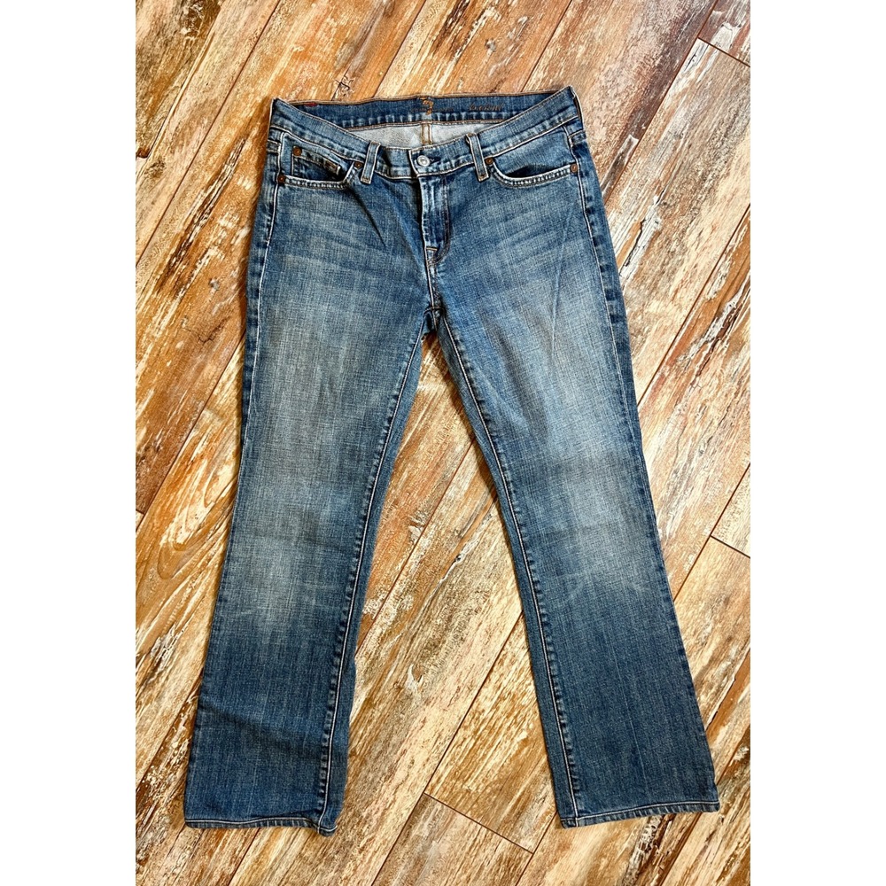 7 For All Mankind Womens Bootcut Jeans Size 29 Medium Wash Stretch Denim USA